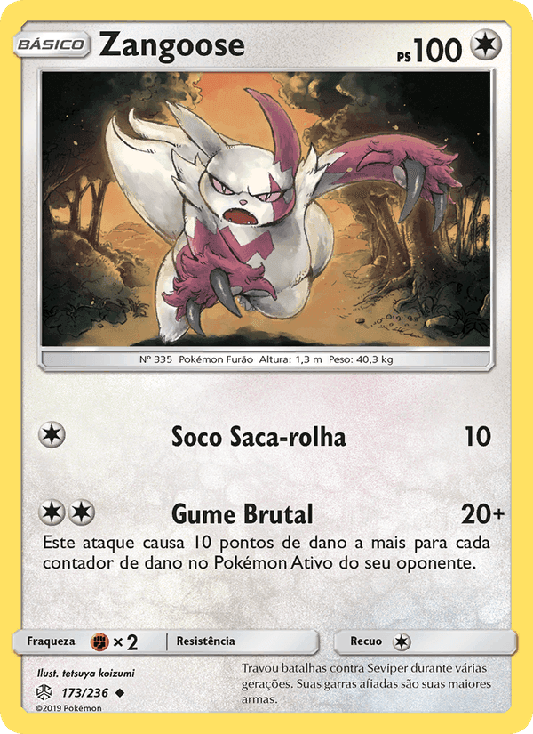Zangoose, carta 173 de Eclipse Cósmico