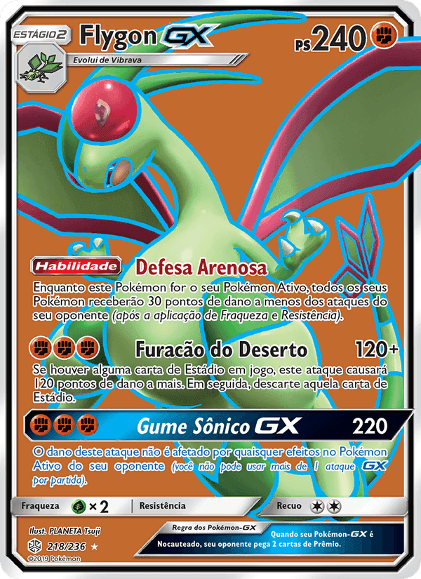 Flygon GX, carte 218 de Eclipse Cósmico