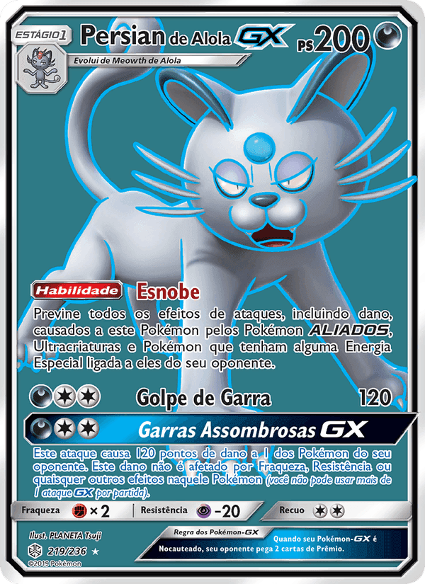 Persian de Alola GX, carta 219 de Eclipse Cósmico