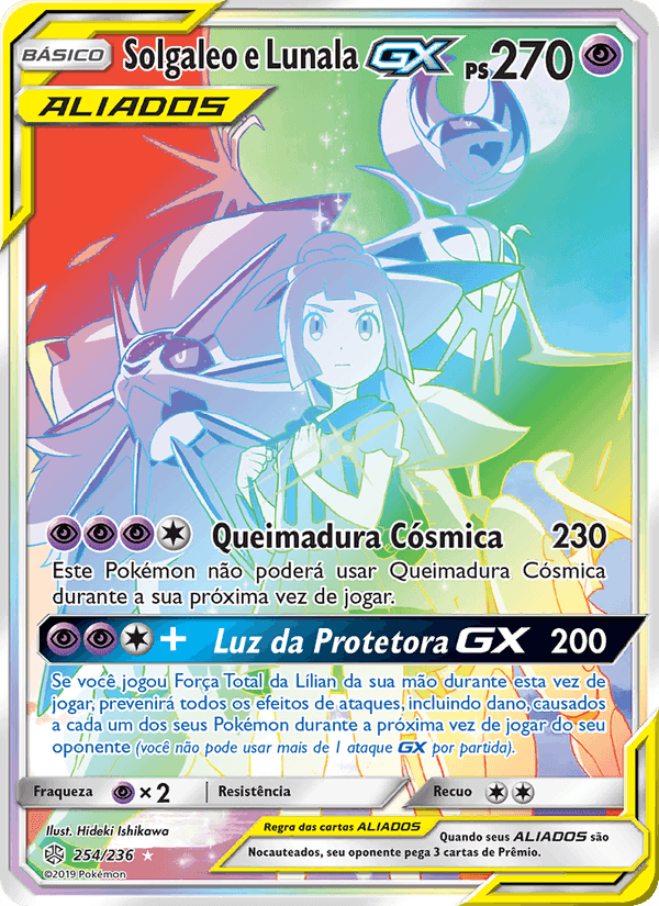 Solgaleo e Lunala GX, carte 254 de Eclipse Cósmico