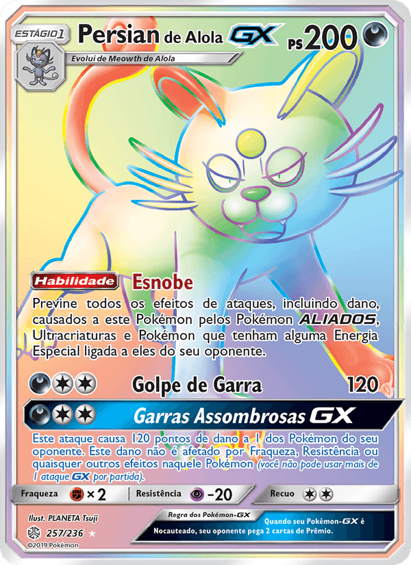 Persian de Alola GX, carte 257 de Eclipse Cósmico