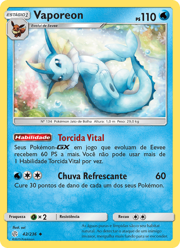 Vaporeon, carte 42 de Eclipse Cósmico