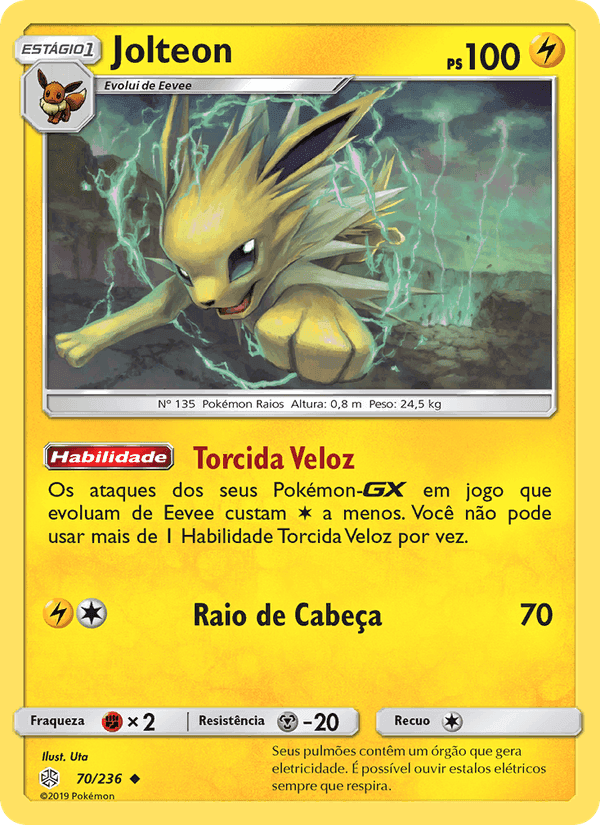 Jolteon, carta 70 di Eclipse Cósmico