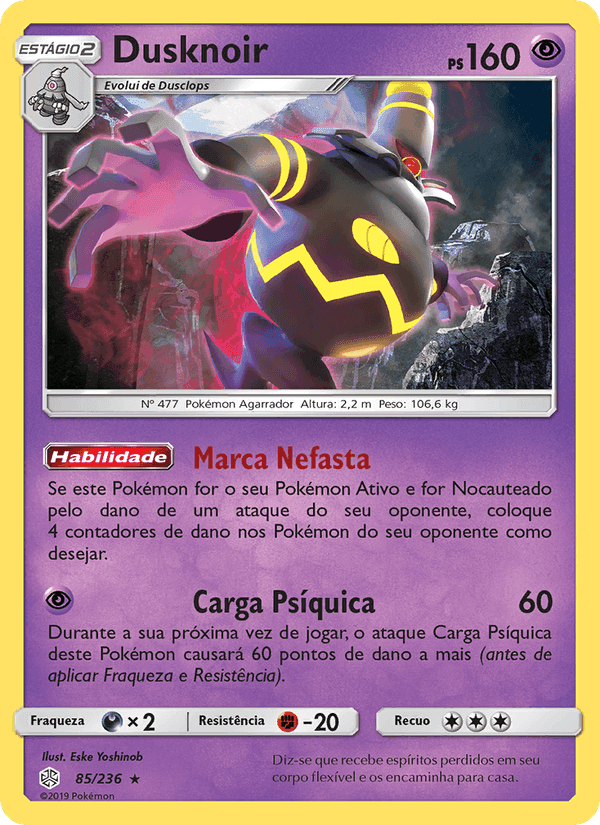 Dusknoir, card 85 from Eclipse Cósmico