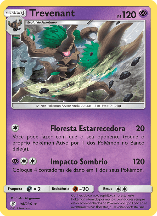 Trevenant, card 94 from Eclipse Cósmico
