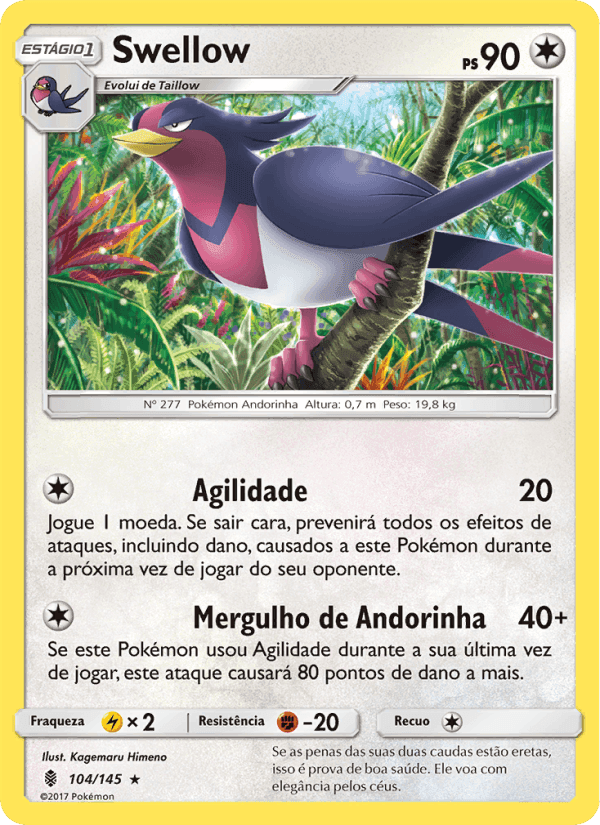 Swellow, carta 104 de Guardiões Ascendentes