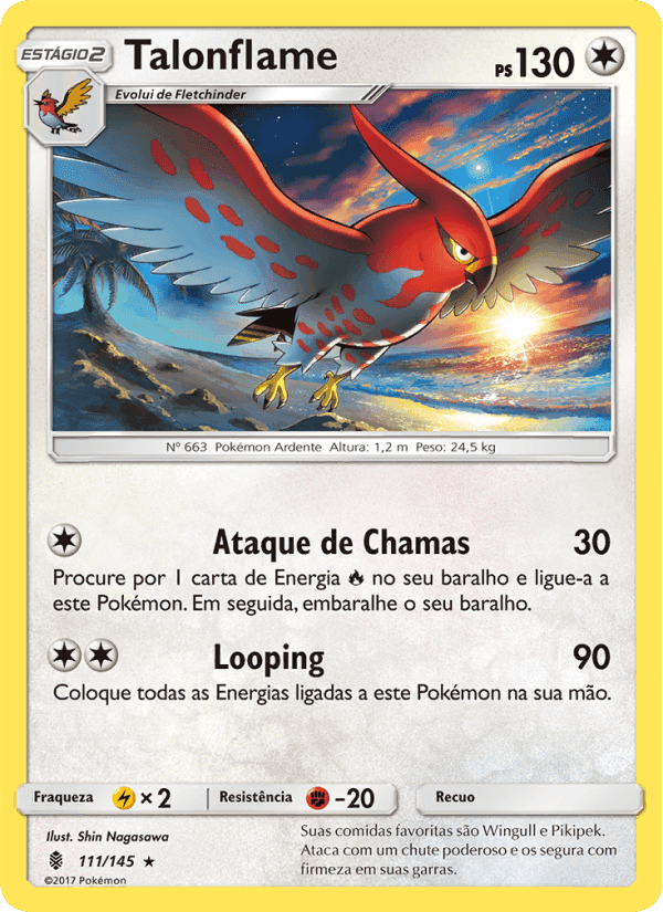 Talonflame, carta 111 di Guardiões Ascendentes