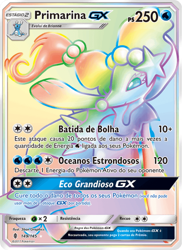 Primarina GX, card 149 from Guardiões Ascendentes