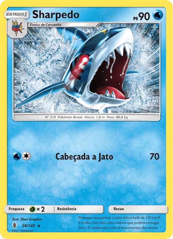 Sharpedo, carta 28 di Guardiões Ascendentes