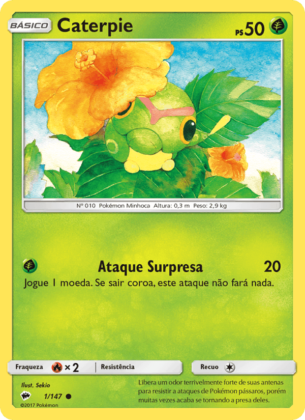 Caterpie, carta 1 de Sombras Ardentes