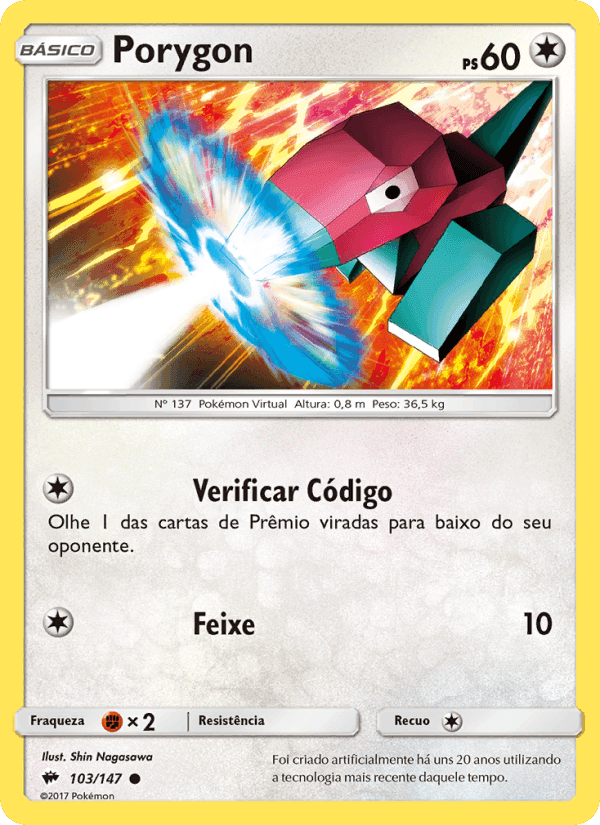 Porygon, carta 103 de Sombras Ardentes