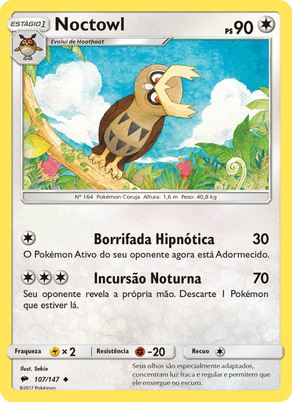 Noctowl, card 107 from Sombras Ardentes
