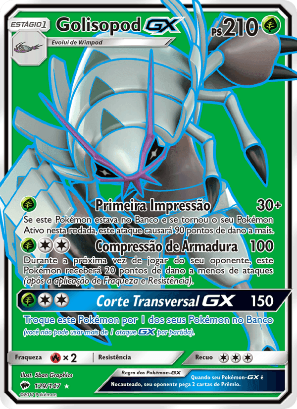 Golisopod GX, carta 129 de Sombras Ardentes