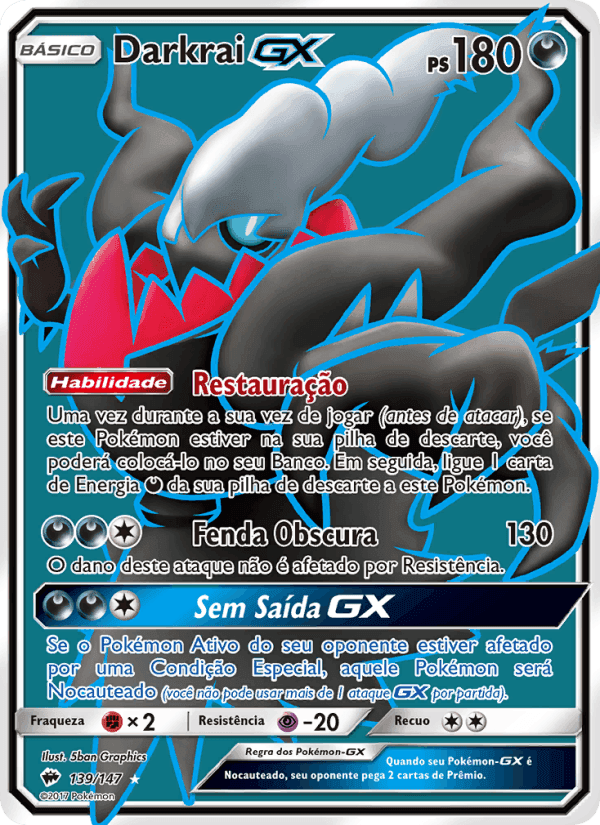 Darkrai GX, card 139 from Sombras Ardentes