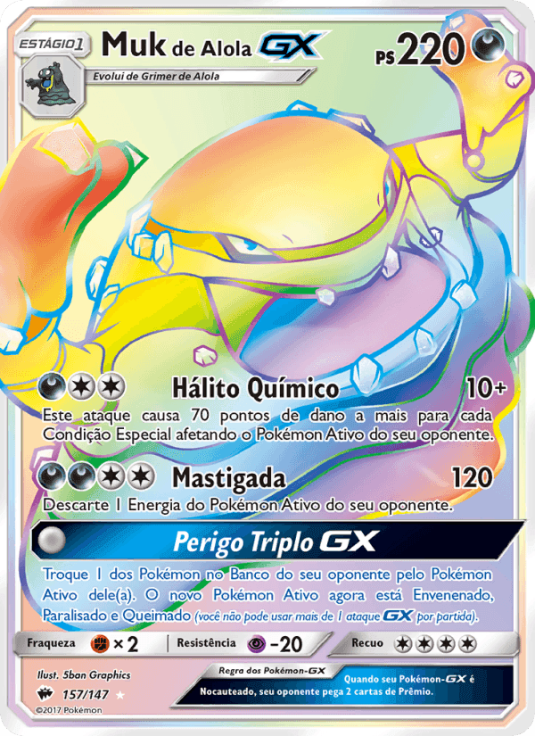 Muk de Alola GX, card 157 from Sombras Ardentes