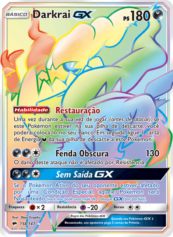 Darkrai GX, carta 158 di Sombras Ardentes