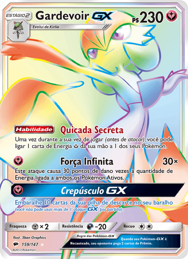 Gardevoir GX, carta 159 de Sombras Ardentes