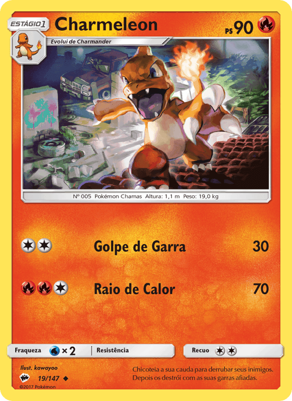 Charmeleon, card 19 from Sombras Ardentes