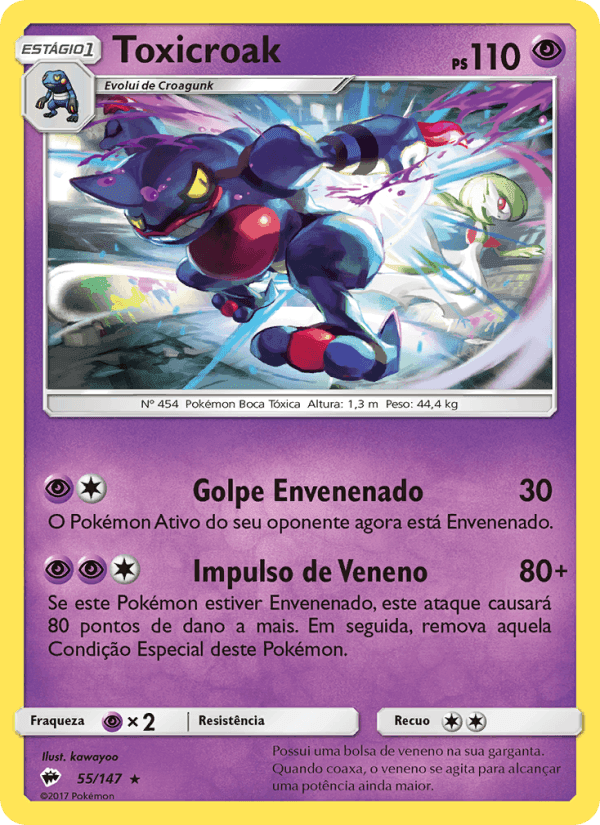 Toxicroak, carta 55 de Sombras Ardentes