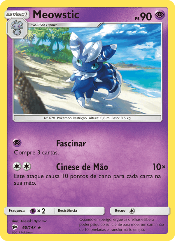 Meowstic, carte 60 de Sombras Ardentes