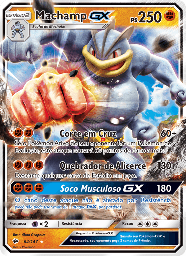 Machamp GX, carta 64 de Sombras Ardentes