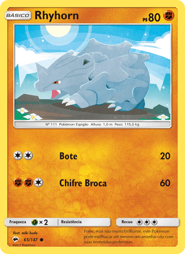 Rhyhorn, carta 65 de Sombras Ardentes