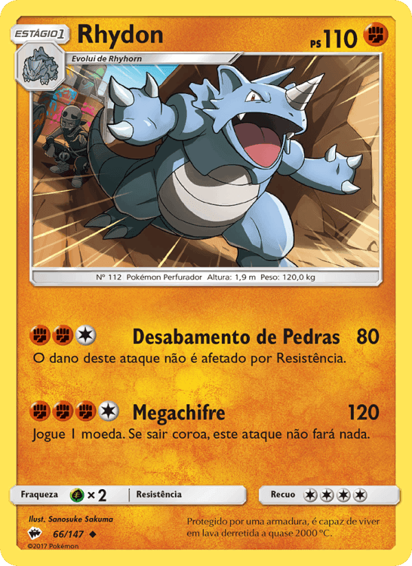 Rhydon, card 66 from Sombras Ardentes