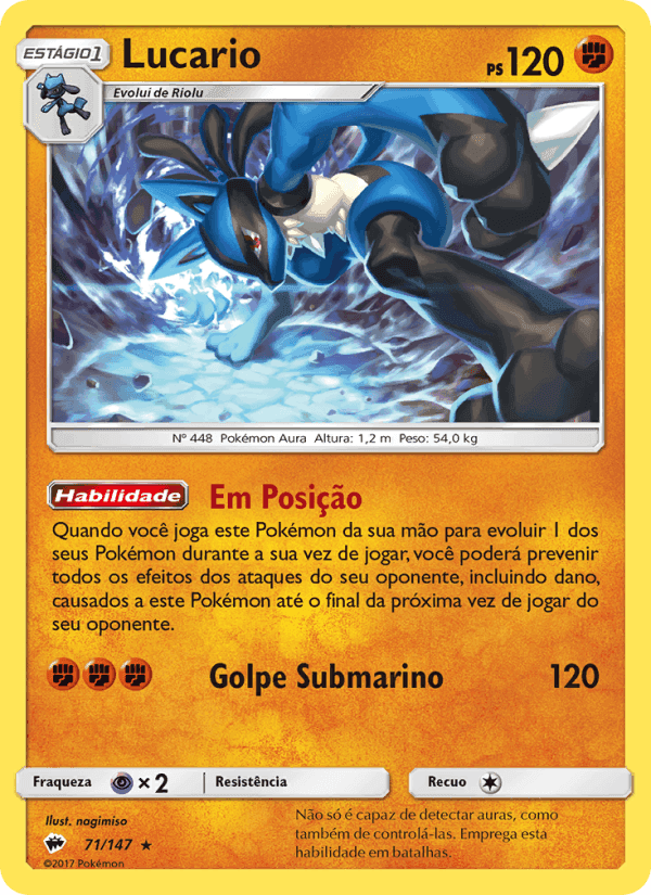 Lucario, carta 71 di Sombras Ardentes