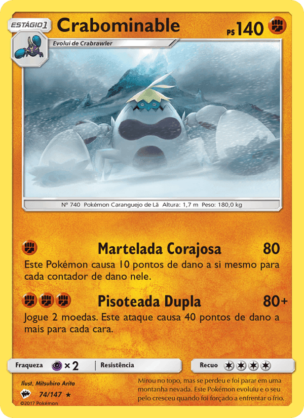 Crabominable, card 74 from Sombras Ardentes