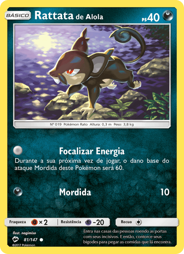 Rattata de Alola, card 81 from Sombras Ardentes