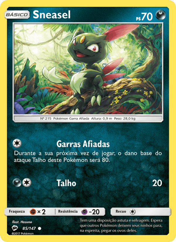 Sneasel, carta 85 de Sombras Ardentes