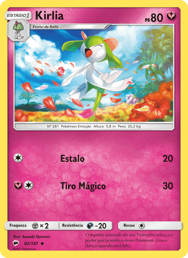 Kirlia, carta 92 de Sombras Ardentes