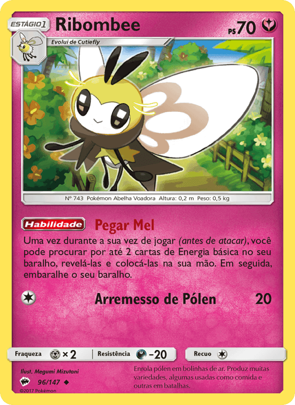 Ribombee, card 96 from Sombras Ardentes