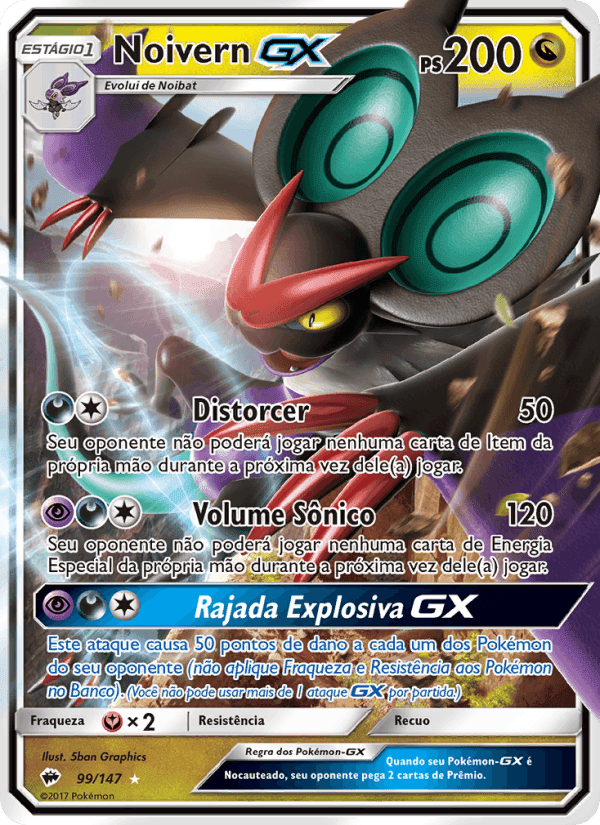 Noivern GX, card 99 from Sombras Ardentes