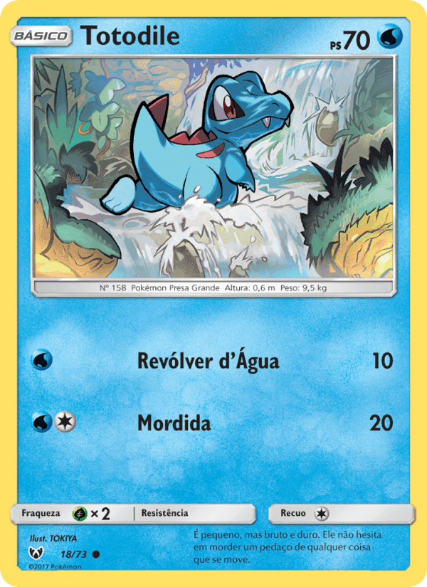Totodile, carta 18 di Lendas Luminescentes