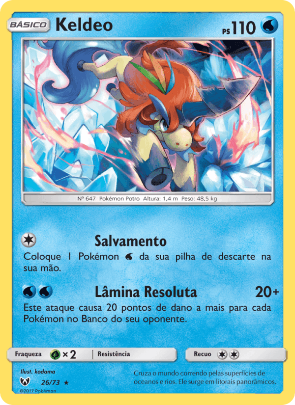 Keldeo, card 26 from Lendas Luminescentes