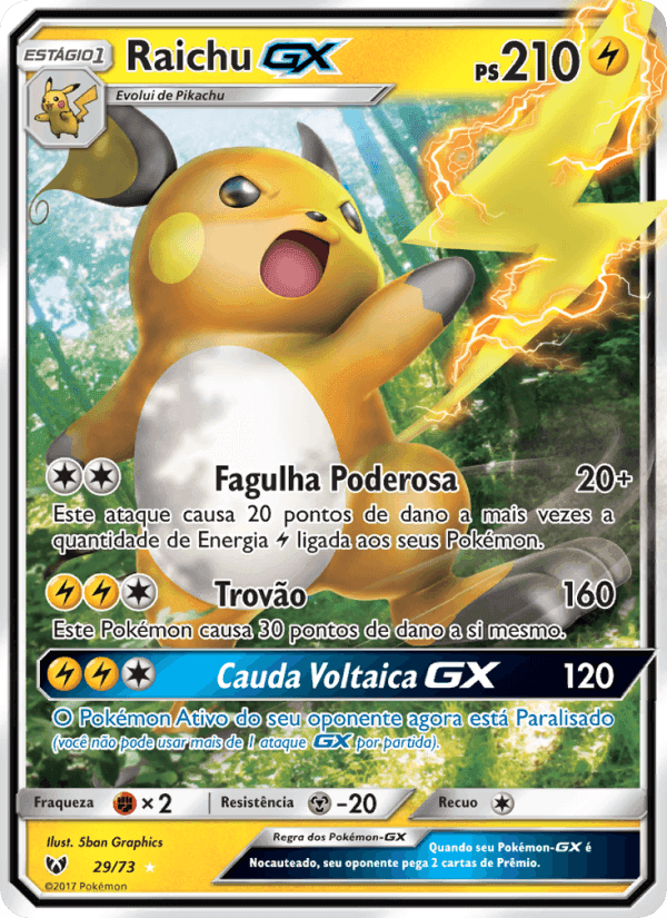 Raichu GX, carte 29 de Lendas Luminescentes