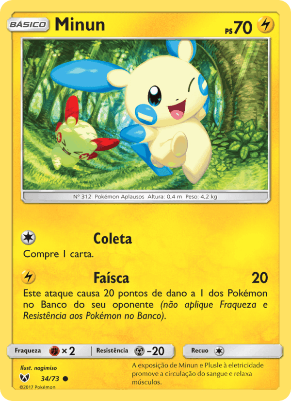 Minun, carta 34 de Lendas Luminescentes