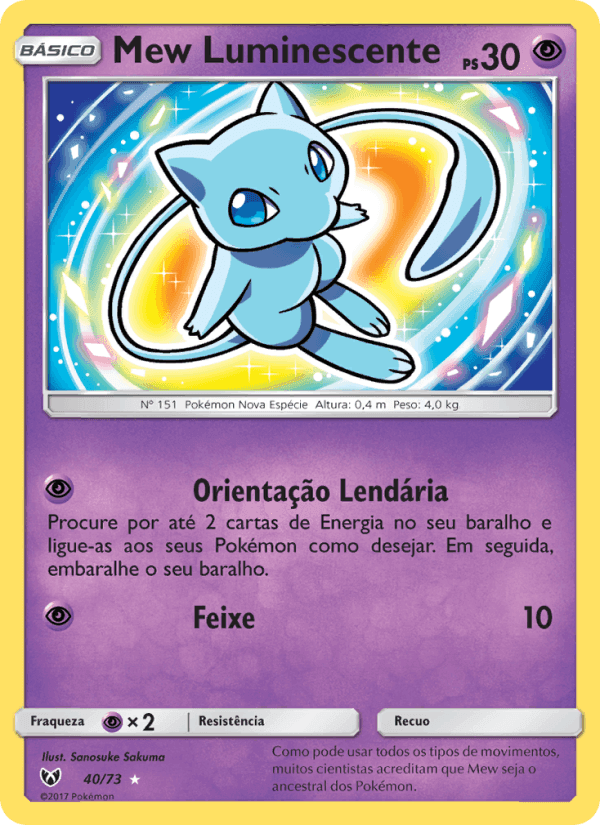 Mew Luminescente, carta 40 di Lendas Luminescentes