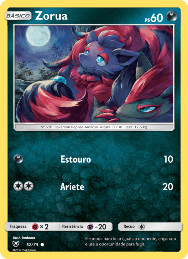 Zorua, carta 52 de Lendas Luminescentes