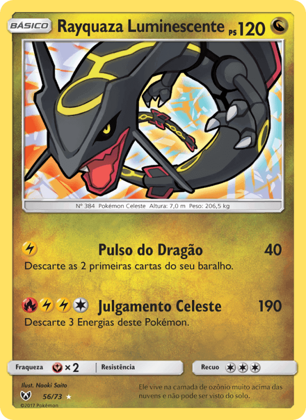 Rayquaza Luminescente, card 56 from Lendas Luminescentes