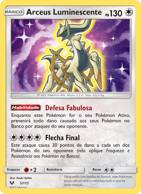 Arceus Luminescente, card 57 from Lendas Luminescentes