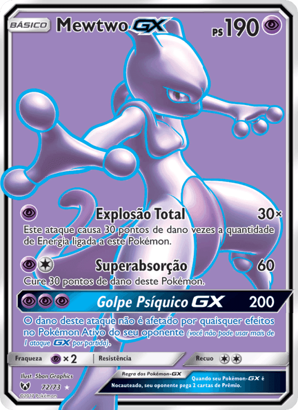 Mewtwo GX, card 72 from Lendas Luminescentes