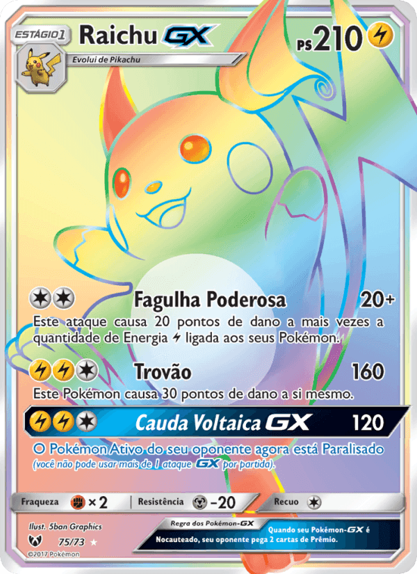 Raichu GX, carta 75 de Lendas Luminescentes