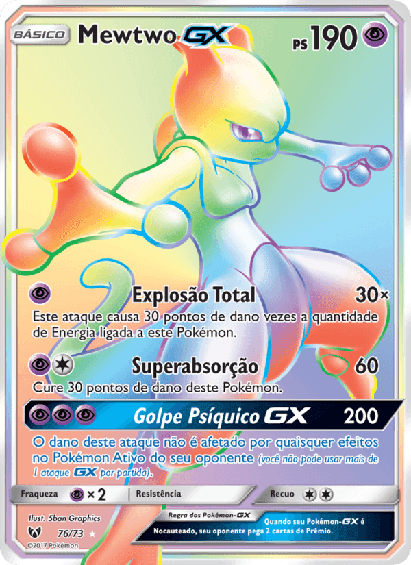Mewtwo GX, carta 76 de Lendas Luminescentes