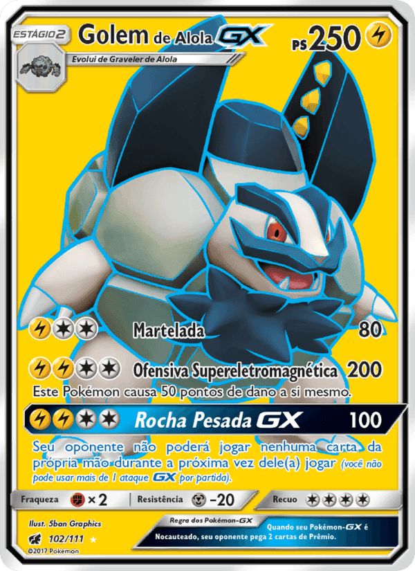 Golem de Alola GX, carta 102 de Invasão Carmim