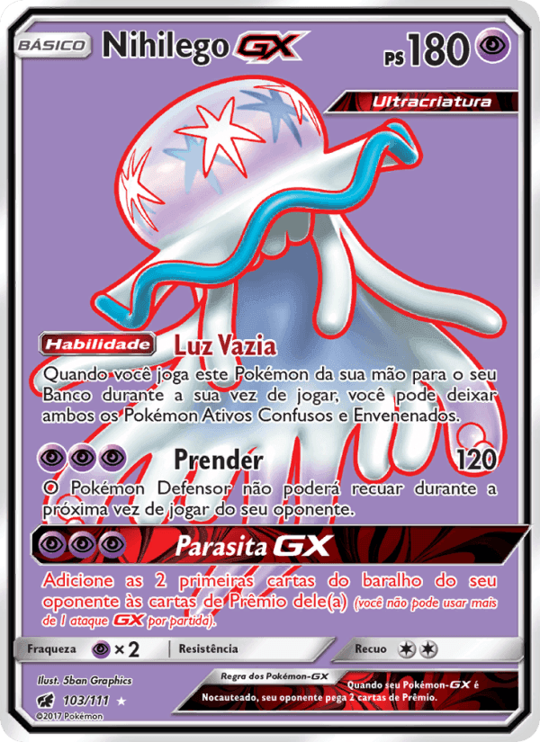Nihilego GX, card 103 from Invasão Carmim
