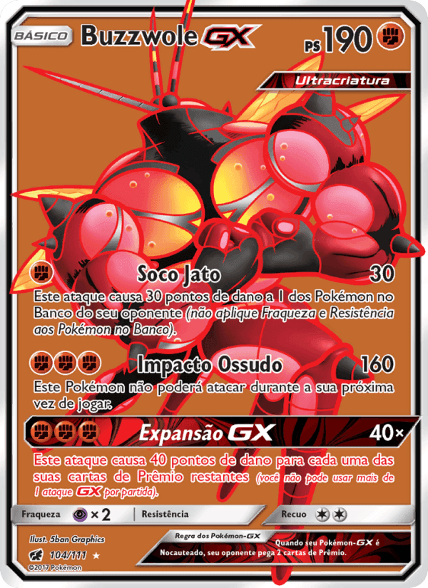 Buzzwole GX, card 104 from Invasão Carmim