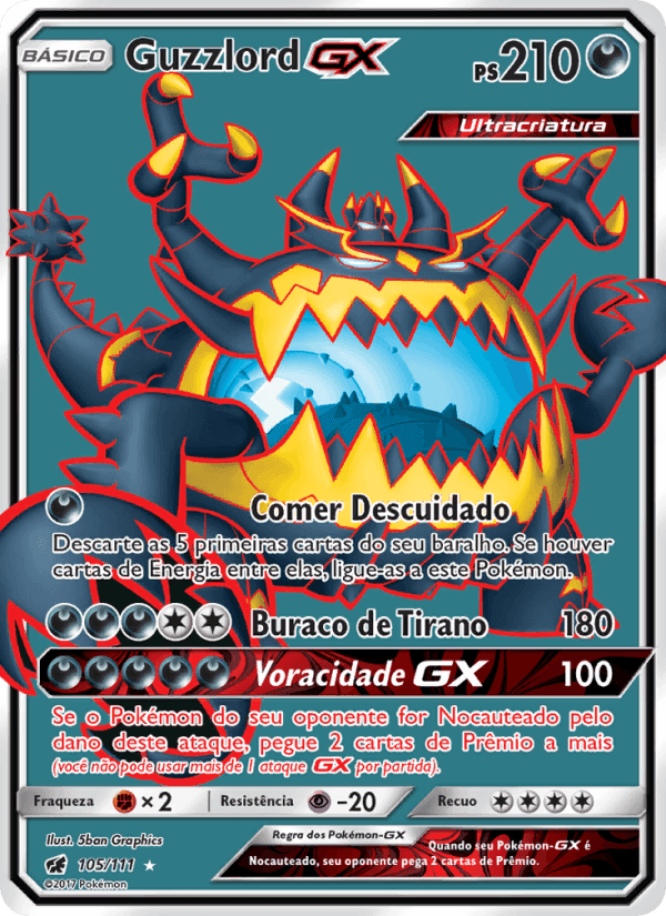 Guzzlord GX, card 105 from Invasão Carmim