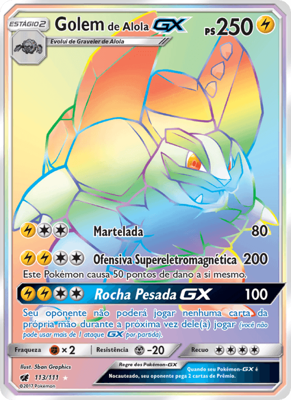 Golem de Alola GX, card 113 from Invasão Carmim